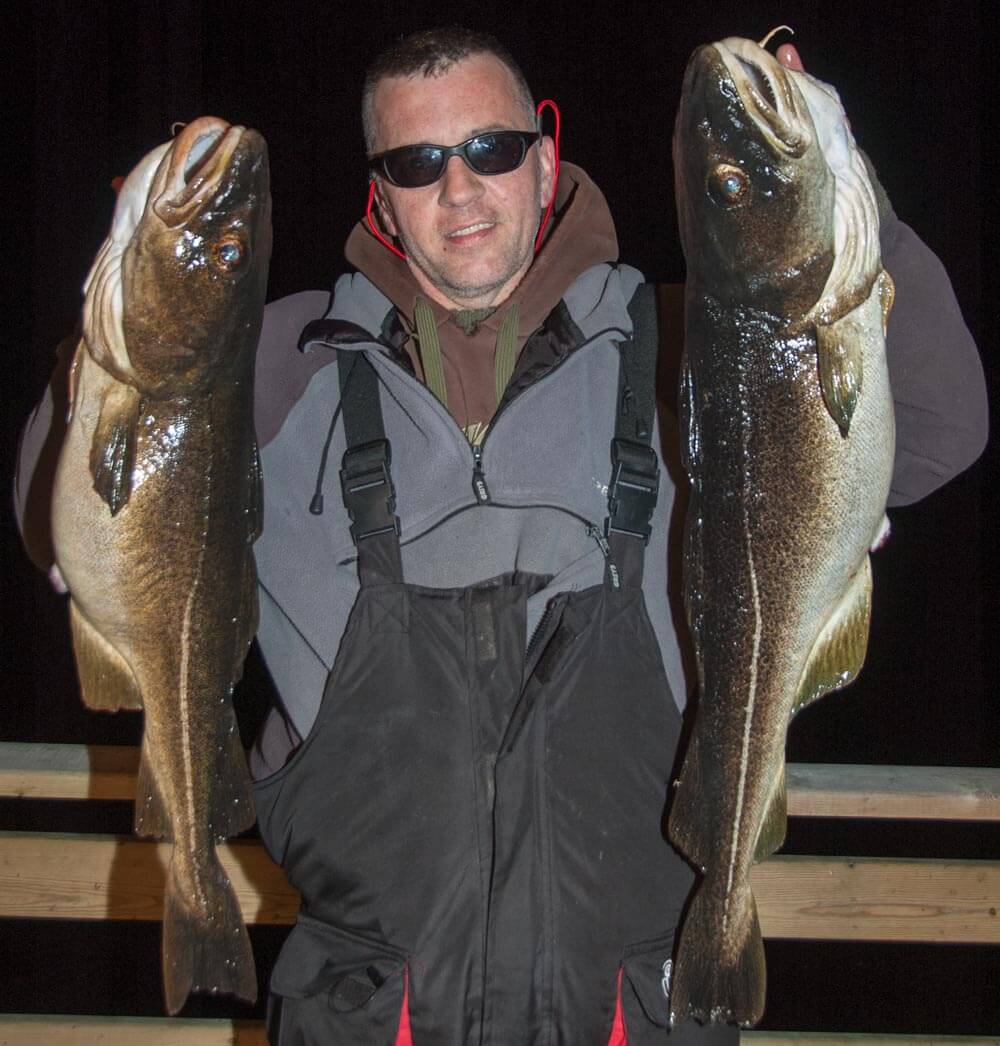 Carl Donaldson with two crackers of 12lbs 10oz and 10lbs 2oz