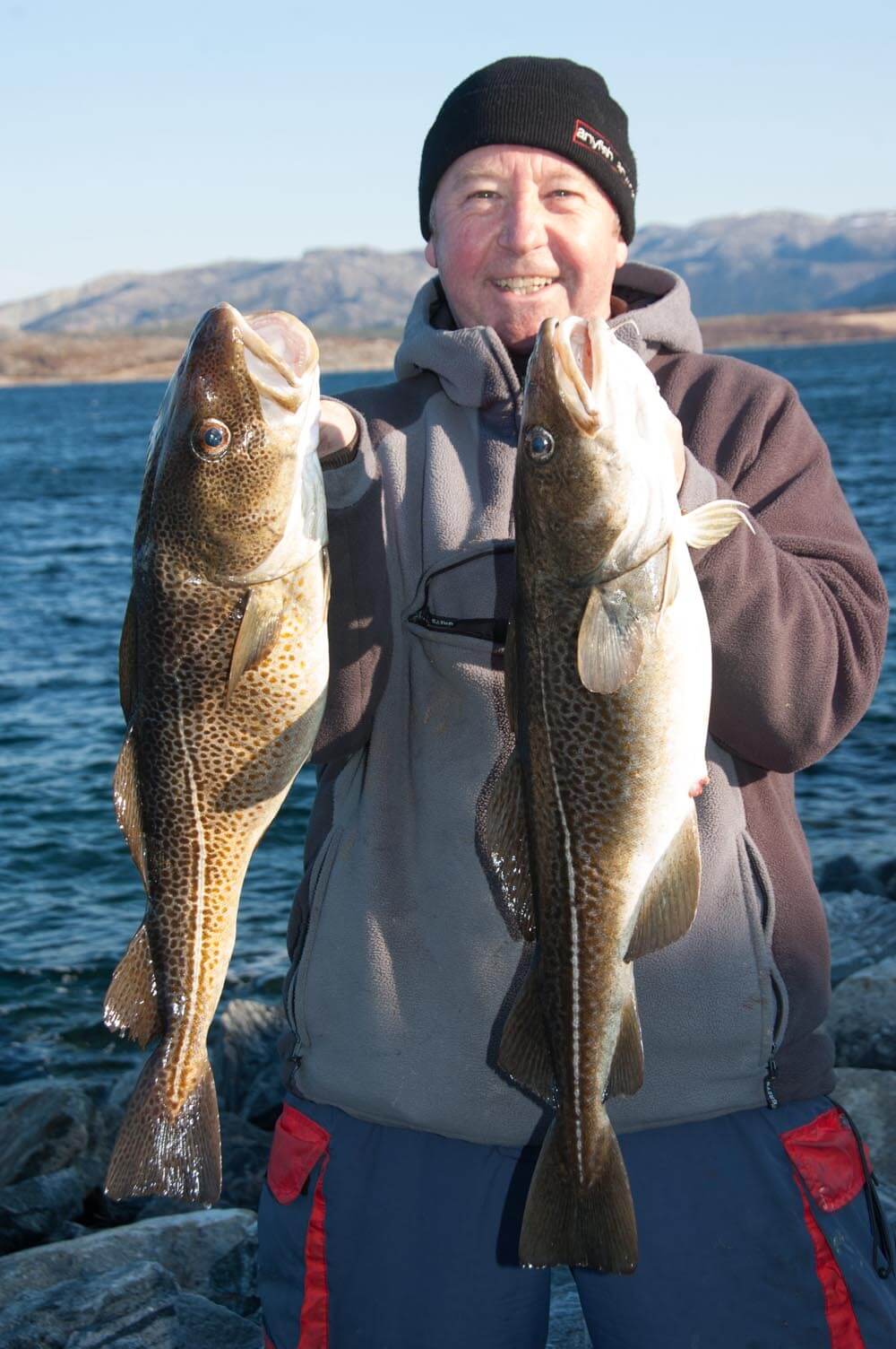 Dave Nevin with two cod of 6lbs 15oz and 7lbs 14oz.