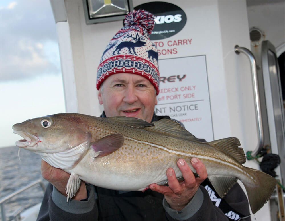 Bristol Channel Cod Fishing: 8lb cod for Wayne Thomas